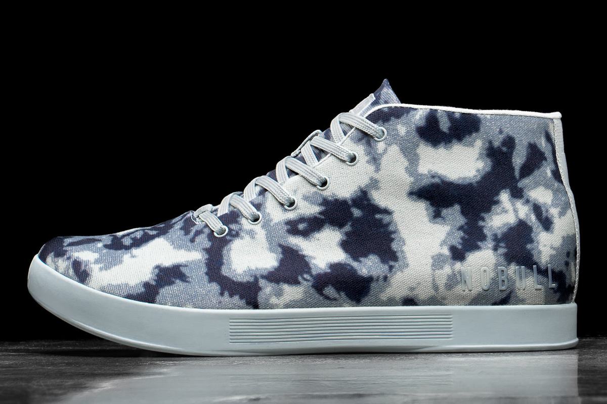 Nobull Tie-Dye Canvas Mid Men\'s Trainers Navy | Australia (DS4290)